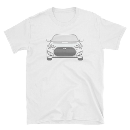 Veloster Line Art front and back t-shirt