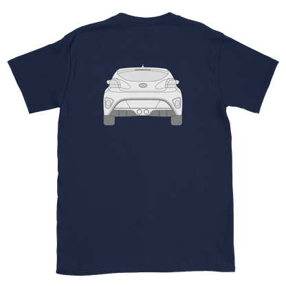 Veloster Line Art front and back t-shirt