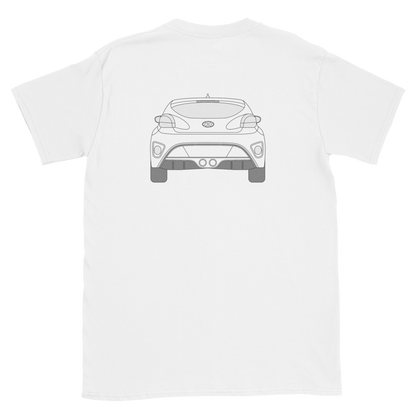 Veloster Line Art front and back t-shirt